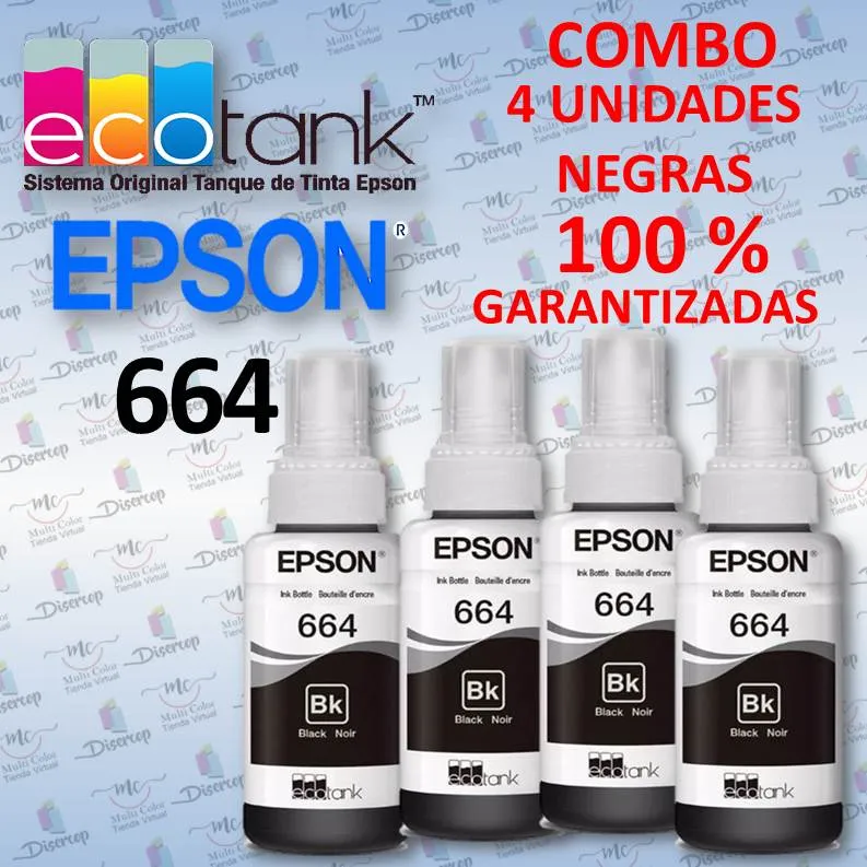 Tinta Negra 664 pack DE CUATRO UNIDADES